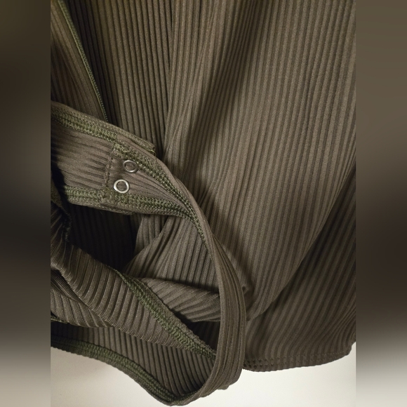 Abercrombie & Fitch Dark Green Ribbed Bodysuit - Picture 5 of 9